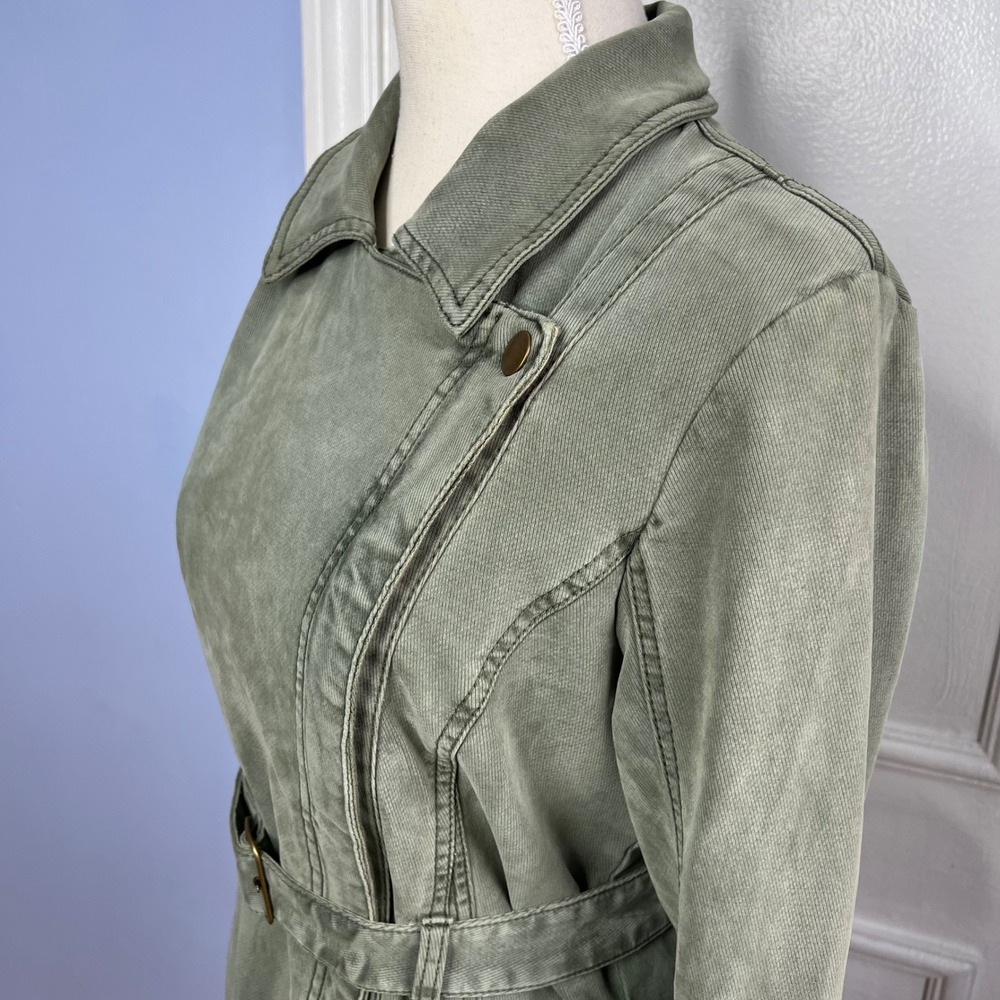 Anthropologie Belted Utility Military Jacket Army Green Faded Women's Size Small - Picture 8 of 12